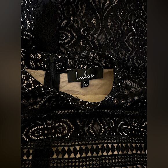 New Belrose Black and Nude Lace Mini Dress - Picture 13 of 13